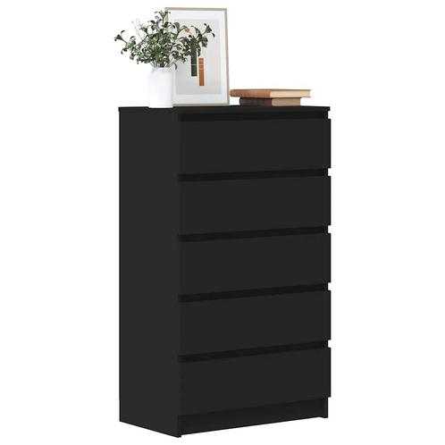 vidaXL Ladekast 60x36x103 cm bewerkt hout zwart, Huis en Inrichting, Kasten | Dressoirs, Nieuw, Verzenden