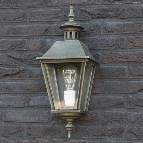 Buitenverlichting brons-koper Oranjeburg plat muurlamp, Tuin en Terras, Buitenverlichting, Verzenden