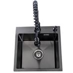 Lendo Online Évier Inox Anthracite 44×44 Robinet Extractible, Maison & Meubles