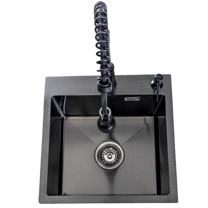 Lendo Online Évier Inox Anthracite 44×44 Robinet Extractible, Maison & Meubles, Cuisine | Ustensiles de cuisine