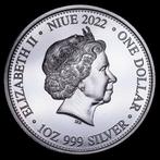 Niue. 1 Dollar 2022 Predators - Tigre Vs Dragón Komodo, 1 Oz
