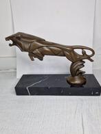 Brau - Beeld, Bronzen beeld springende leeuw gesigneerd - 16