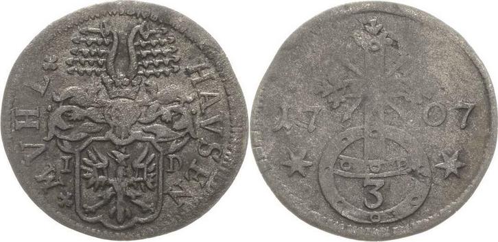 Dreier 1707 Muehlhausen (MuntenenBankbiljetten-Penningen), Postzegels en Munten, Penningen en Medailles, Verzenden