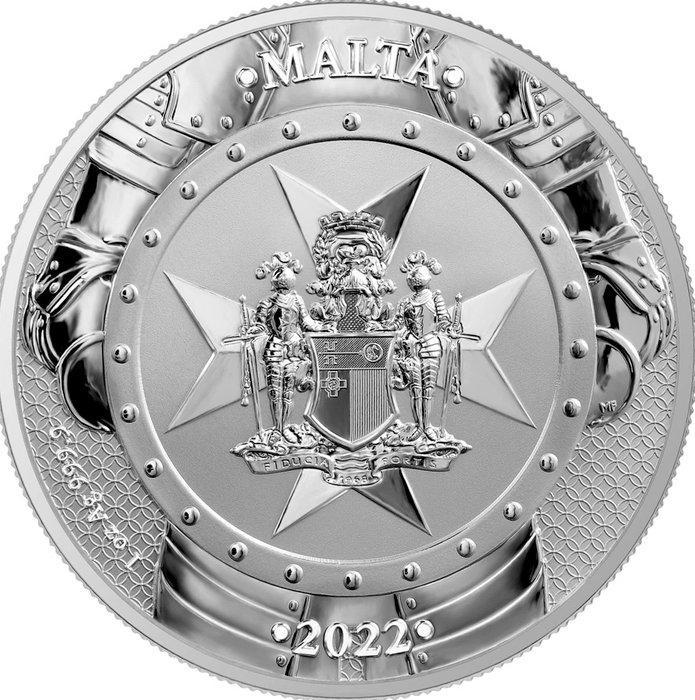 Malta. 5 Euro 2022 Malta – Knights of the Past – 1 oz Silver, Postzegels en Munten, Munten | Europa | Niet-Euromunten