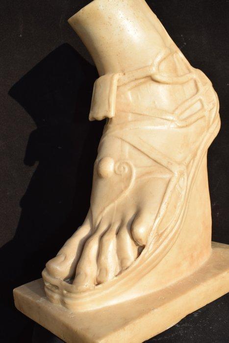 Figuur - Voet in Grieks/Romeinse stijl in marmer,, Antiek en Kunst, Curiosa en Brocante