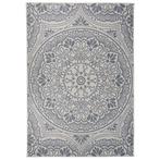 vidaXL Buitenkleed met patroon platgeweven 160x230 cm blauw, Huis en Inrichting, Verzenden, Nieuw