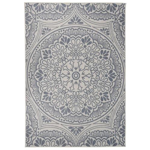 vidaXL Buitenkleed met patroon platgeweven 160x230 cm blauw, Huis en Inrichting, Stoffering | Tapijten en Vloerkleden, Nieuw, Verzenden