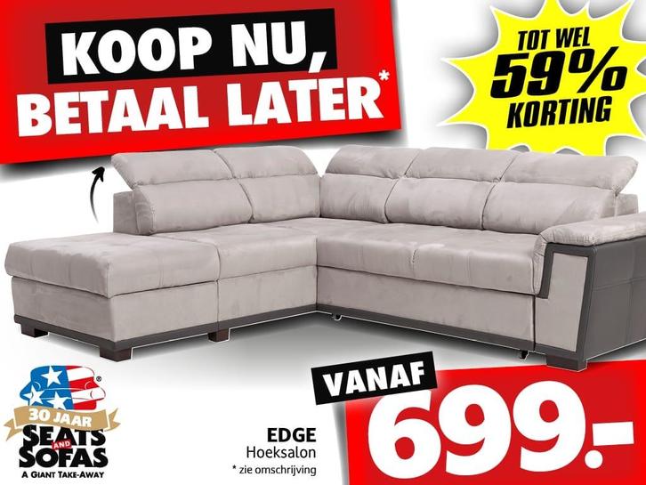 Edge Hoeksalon vanaf €699.-  Betaal in 12x zonder rente!, Huis en Inrichting, Zetels | Zetels