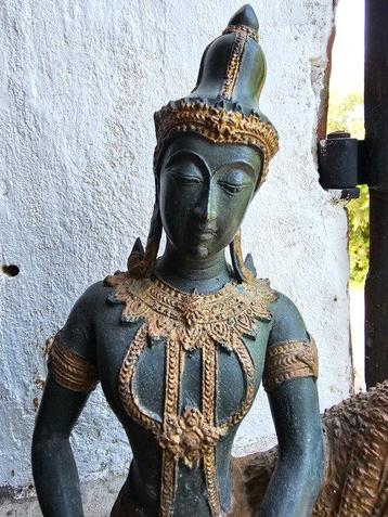 Statuina Thai Suonatore del tempio 24 cm - fine del XX
