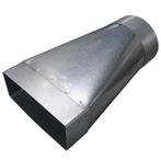 Verloopstuk van rechthoekig 170mm x 70mm naar rond Ø 150mm, Verzenden, Nieuw