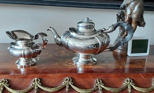 zilver theepot + roomkan - Van Kempen - Koffie- en, Antiek en Kunst, Antiek | Zilver en Goud
