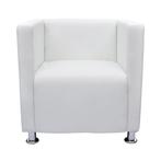 Fauteuil Kunstleer Wit | Tweede Kansje | Budgetvriendelijk, Verzenden, Nieuw, 50 tot 75 cm, Klassiek