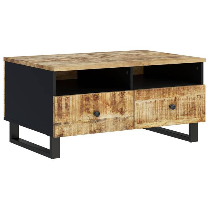 Mangohout Salontafel 80cm | Retour Deal | 35% Korting!, Huis en Inrichting, Tafels | Salontafels, 50 tot 100 cm, Nieuw, Metaal