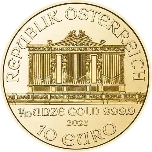 1/10 Ounce - Or .999 - 2025 - Vienna Philharmonic fine gold, Postzegels en Munten, Edelmetalen en Baren