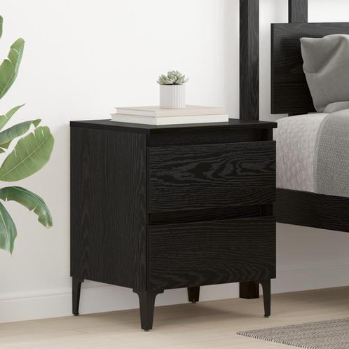 vidaXL Bedkast Zwart Eiken 40x35x50 cm Hout, Huis en Inrichting, Slaapkamer | Nachtkastjes, Nieuw, Verzenden
