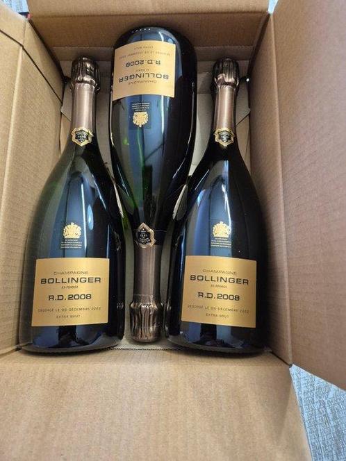2008 Bollinger, R.D. - Reims - 3 Flessen (0.75 liter), Verzamelen, Wijnen