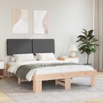 vidaXL Bedframe met Gevoerde Hoofdbord Donkergrijs 120 x 190, Huis en Inrichting, Slaapkamer | Bedden, Verzenden, Nieuw