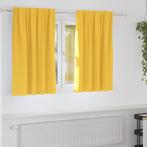 vidaXL Gordijnen met gordijnen 2 pcs Mosterdgeel Polyester, Huis en Inrichting, Verzenden, Nieuw