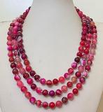 Collier long en Agate Rose, symbole de lamour divin, très