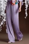 OKY Palazzo Trousers Elastic Waistband Purple | Wijde