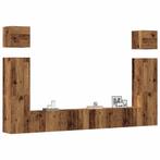 vidaXL 6-delig Tv-meubelset wandmontage bewerkt hout oud, Verzenden, Nieuw