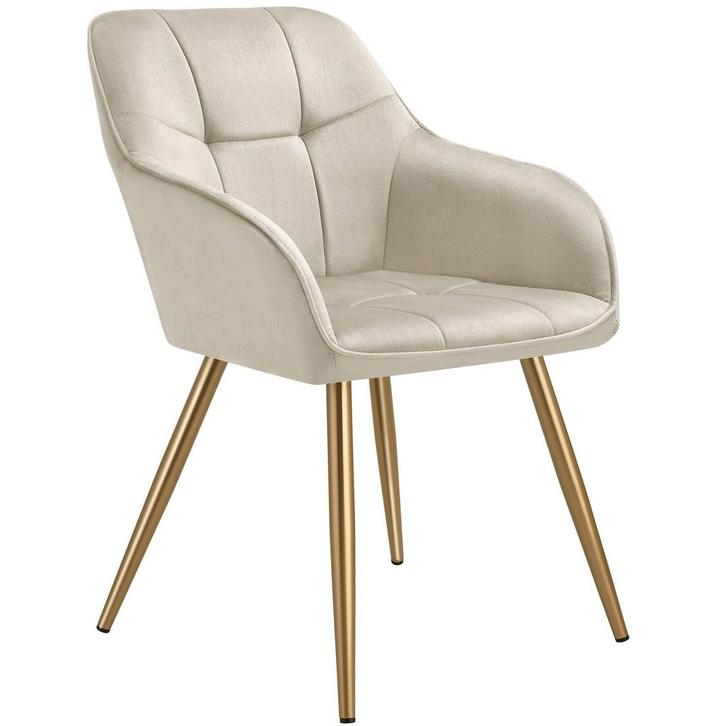 tectake Eetkamerstoel Marilyn, fluweellook, gecapitonneerd -, Huis en Inrichting, Stoelen, Verzenden