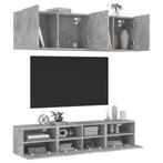 vidaXL 5-delige Tv-wandmeubelset bewerkt hout betongrijs, Verzenden, Nieuw