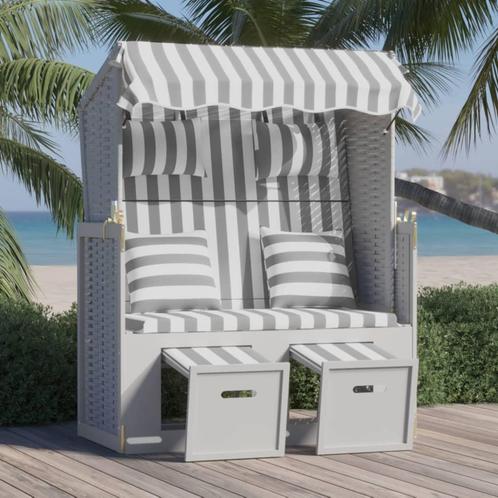 vidaXL Strandkorb avec coussins Résine tressée bois, Jardin & Terrasse, Chaises longues, Neuf, Envoi