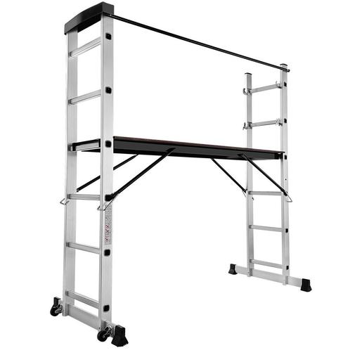 tectake Multifunctionele ladder - zilver, Doe-het-zelf en Bouw, Gereedschap | Handgereedschap, Verzenden