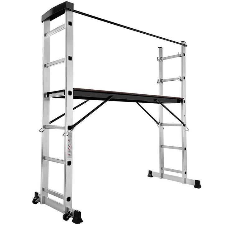 tectake Multifunctionele ladder - zilver, Doe-het-zelf en Bouw, Gereedschap | Handgereedschap, Verzenden