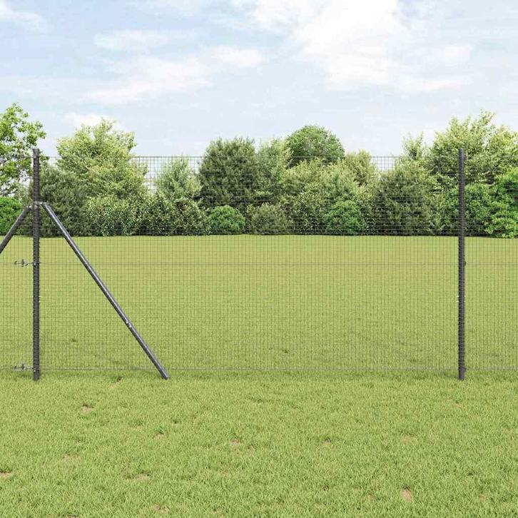 vidaXL Gelast draadhek Grijs 1.4 x 25 m, Tuin en Terras, Tuinhekken en Hekwerk, Nieuw, Verzenden