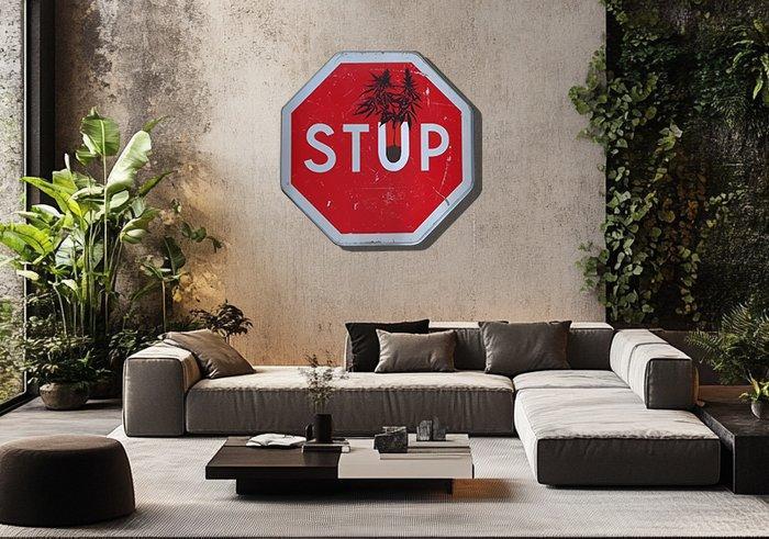 Jinks Kunst - STUP, XXL traffic sign SNCF, Antiek en Kunst, Kunst | Schilderijen | Modern