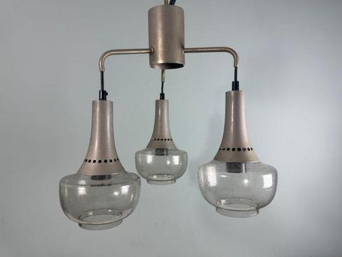Lampe à suspendre - Métal, Verre - Suspension vintage, Antiek en Kunst, Kunst | Designobjecten