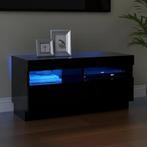 vidaXL Tv-meubel met LED-verlichting 80x35x40 cm zwart, Huis en Inrichting, Kasten |Televisiemeubels, Verzenden, Nieuw