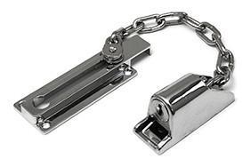 Deurketting met cilinderslot staal verchroomd, Doe-het-zelf en Bouw, Hang- en Sluitwerk, Klink of Kruk, Nieuw, Overige materialen