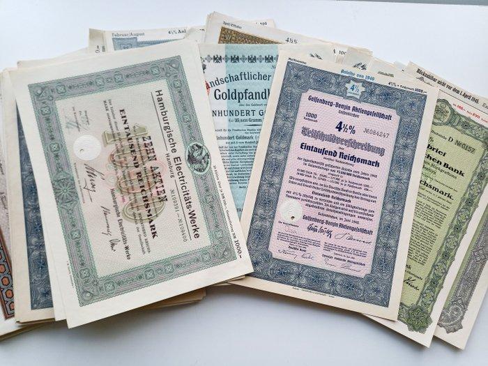 Duitsland. 200 PCs Historical securities / shares from the, Antiek en Kunst, Antiek | Speelgoed