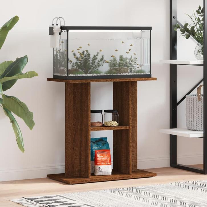 vidaXL Aquariumstandaard 60x30x60 cm bewerkt hout bruin, Dieren en Toebehoren, Vissen | Aquaria en Toebehoren, Nieuw, Verzenden