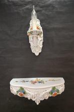 Capodimonte - Console (2) - Porcelaine, Plaqué or - Lampe