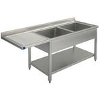 Spoeltafel | RVS | 2 Spoelbakken (Rechts) + Afdruipvlak |, Verzenden, Nieuw in verpakking