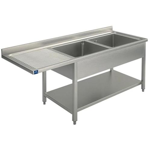 Spoeltafel | RVS | 2 Spoelbakken (Rechts) + Afdruipvlak |, Zakelijke goederen, Horeca | Keukenapparatuur, Nieuw in verpakking