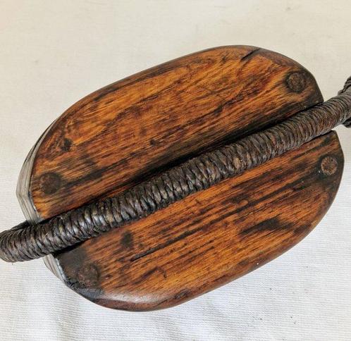 Ship’s pulley - Grote katrol - pokhout, Antiek en Kunst, Curiosa en Brocante