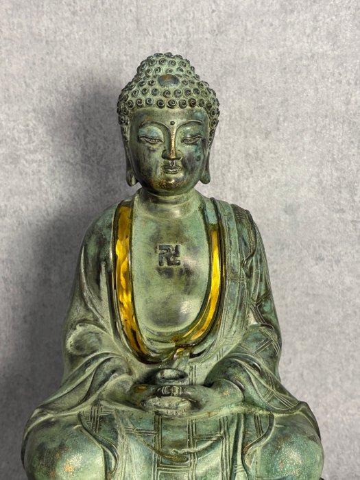 Boeddha standbeeld 35 cm / 4.5 kg - Brons - China - Eind 20e, Antiek en Kunst, Antiek | Overige Antiek
