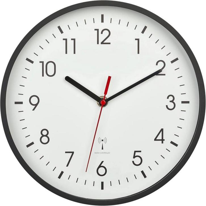 Tyme Wandklok Radiogestuurd 24.5m Klok modern - Analoog -, Huis en Inrichting, Woonaccessoires | Klokken, Zo goed als nieuw, Verzenden