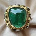 Ring - 18 karaat Geel goud Smaragd - Diamant, Nieuw