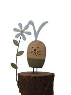 Houten Dieren op Houtschijf 14x9,5x6 cm, Hobby en Vrije tijd, Nieuw