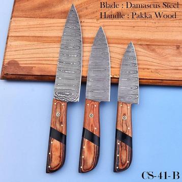 Couteau de cuisine - Chefs knife - bois pakka, acier plié -