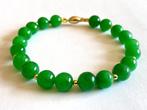 18 Kilaten (750) goud - groene jadeïet uit Birma - Armband
