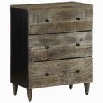 vidaXL Dressoir 60x33,5x75 cm massief mangohout lichtgrijs, Huis en Inrichting, Verzenden, Nieuw