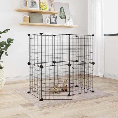 vidaXL Huisdierenkooi met deur 12 panelen 35x35 cm staal, Dieren en Toebehoren, Knaagdieren en Konijnen | Hokken en Kooien, Nieuw