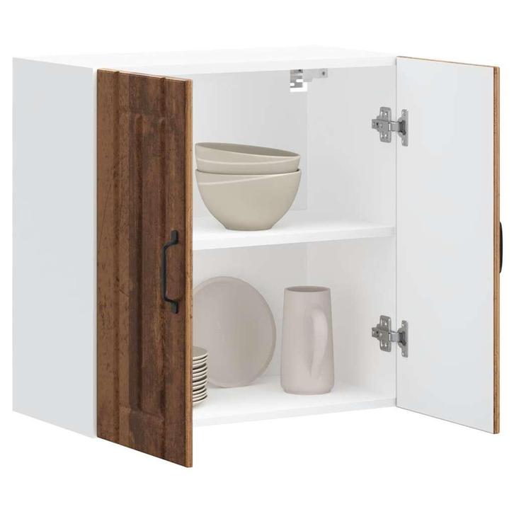 vidaXL Keukenwandkast Lucca bewerkt hout oud houtkleurig, Huis en Inrichting, Kasten | Overige, Nieuw, Verzenden
